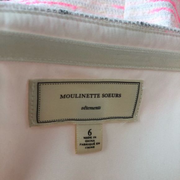 Moulinette Soeurs Anthro Pink Tweed Convertible Strapless Dress size 6 - Picture 10 of 13